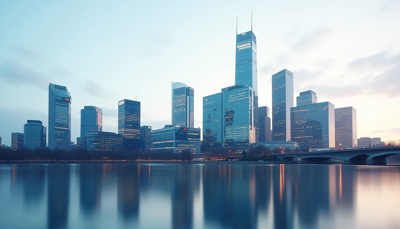 Frankfurt skyline legal finance district abstract view buildings